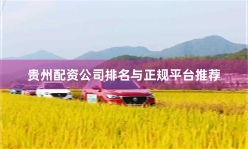 贵州配资公司排名与正规平台推荐